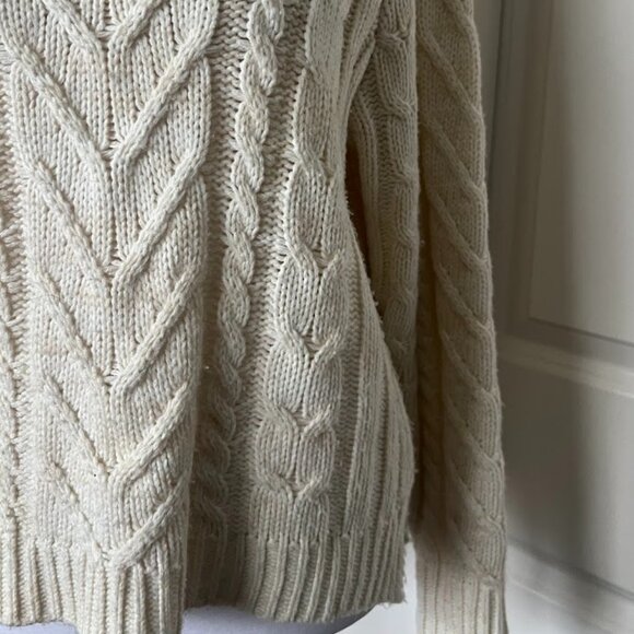 COTTON EMPORIUM White Cable Knit Crewneck Knit Pullover Sweater Size Small - Picture 13 of 15